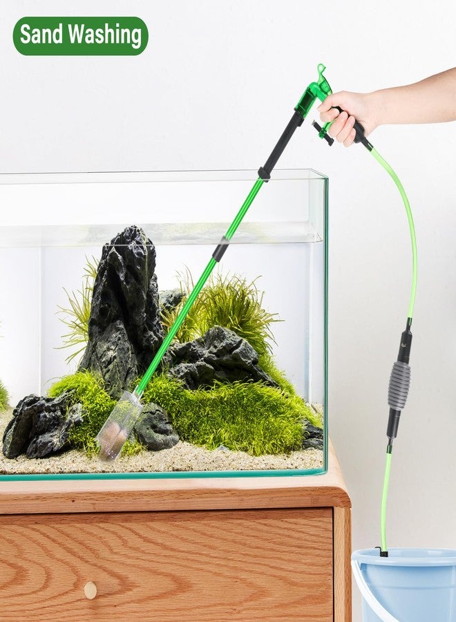 آقا طقم تنظيف حوض السمك AQQA Aquarium Siphon Gravel Vacuum، جهاز تغيير الماء على شكل كرة إجهاد، قابل للتمديد والتثبيت على حوض السمك، تغيير الماء يدويًا وغسل الرمل - Image 2